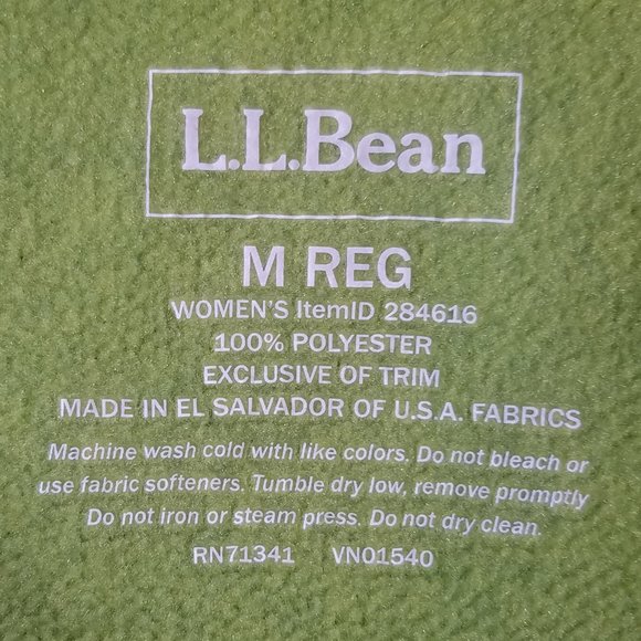 L.L. Bean Lime Green Polartec Recycled Full-Zip Fleece Vest - Picture 2 of 16
